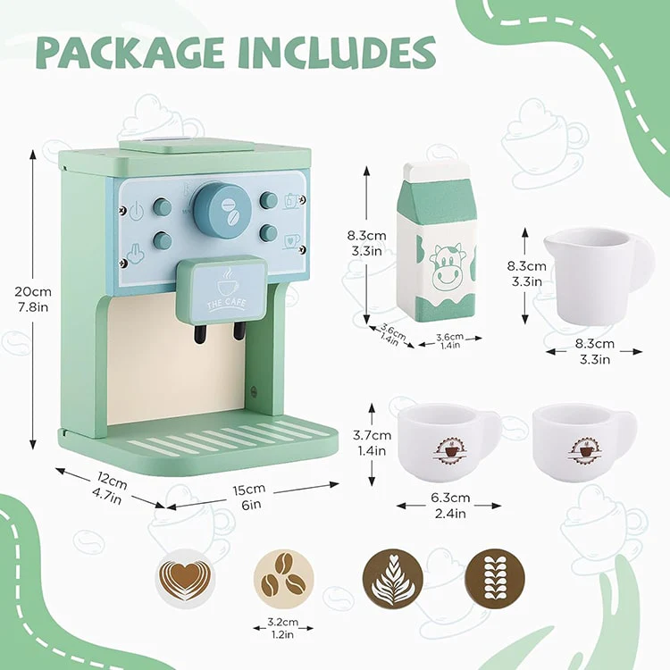 Kabi Wooden Coffee Maker Pretend Toy Anggun Tropika