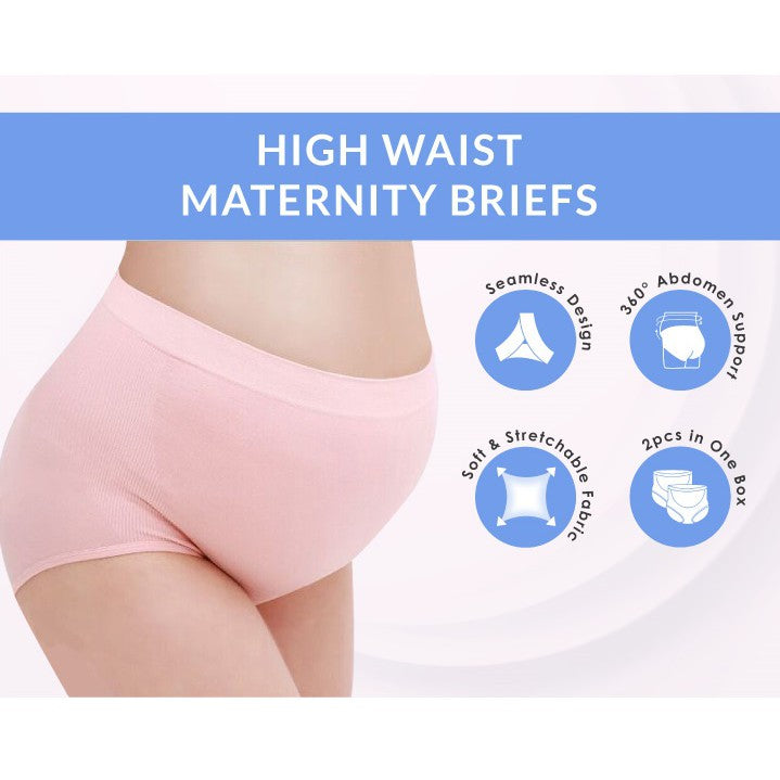 High Waist Maternity Briefs (2 Pcs) by Shapee