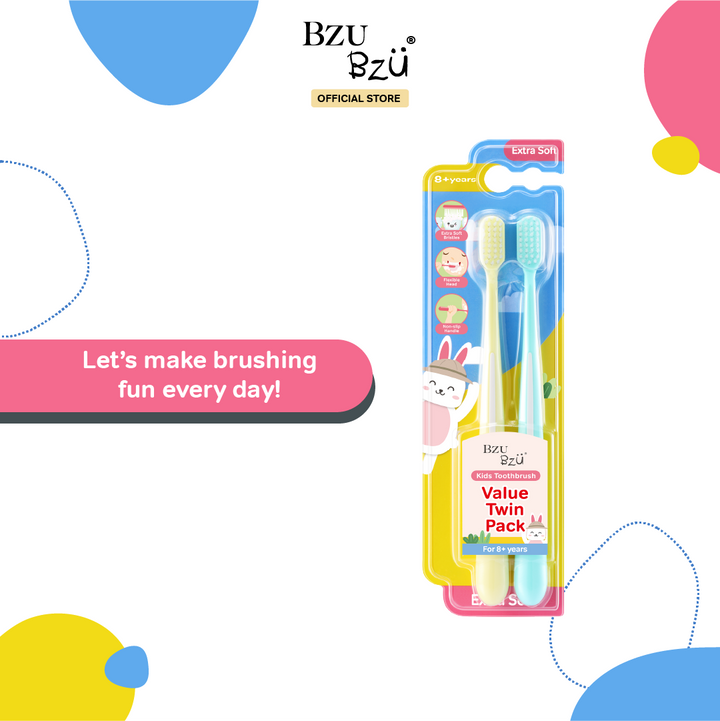 BZUBZU Kids Toothbrush Value Twin Pack 8+yr – Anggun Tropika