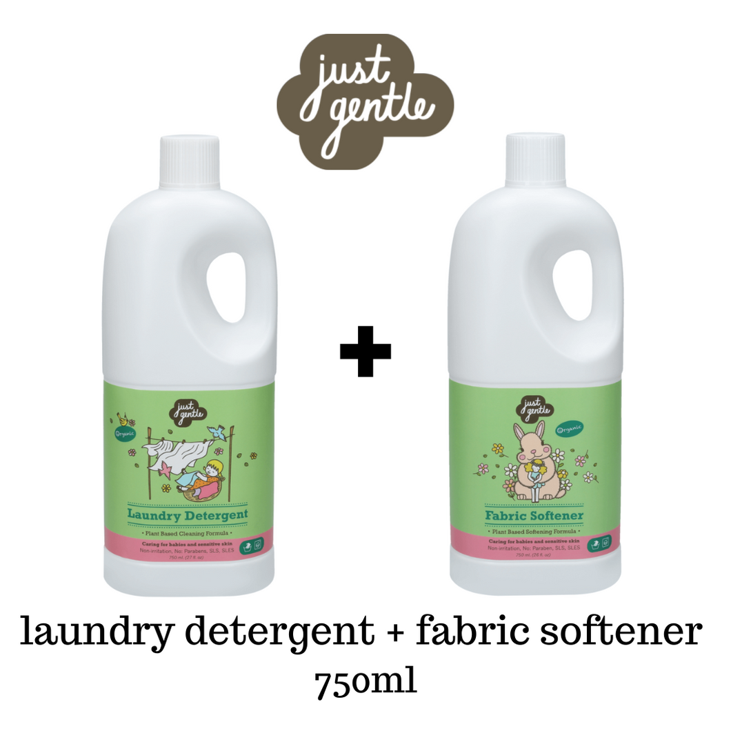 Just Gentle Laundry Detergent + Fabric Softener 750ml (Bundle)