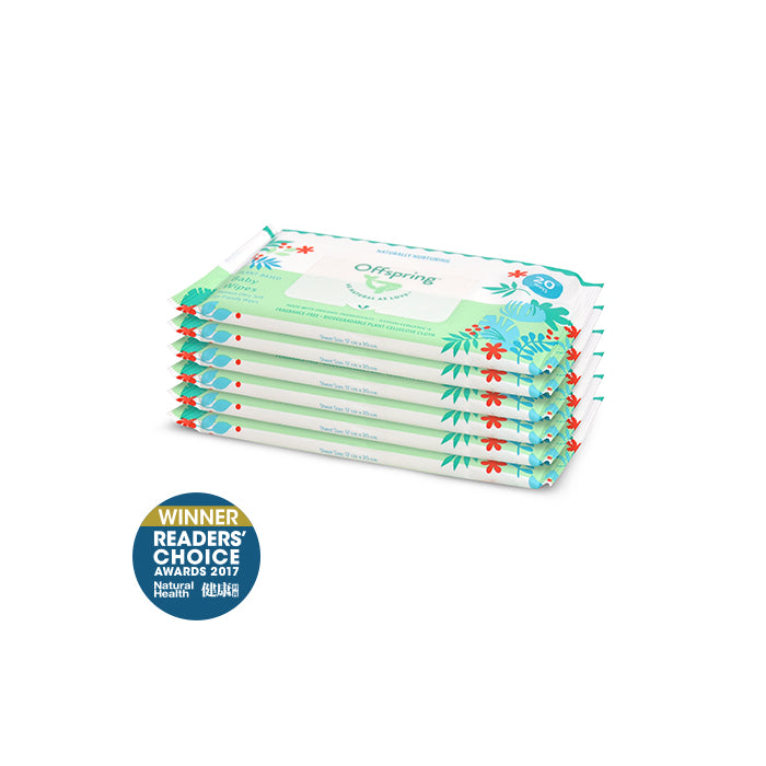 Offspring Baby Wipes 20ct 6-Pack