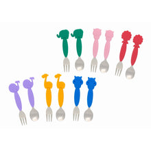 Load image into Gallery viewer, Marcus &amp; Marcus Kids Easy Grip Stainless Steel Spoon &amp; Fork Set