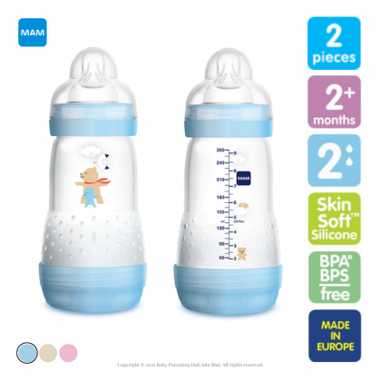 MAM Easy Start Anti Colic Bottle 260ml Twin Pack Teat Size